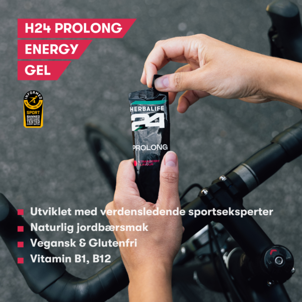 Herbalife H24 Prolong Energi gel Jordbær porsjonsposer 45g x 10 poser - Bilde 3